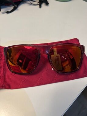 Suncloud- Red Mirrored Polarized Sunglasses Brown Frame